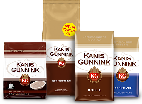 Kanis & Gunnink koffieproducten naast elkaar